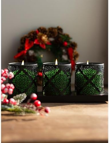 Candwax Green Pillar Candles Set of 3 - Perfect as Christmas Centerpiece Table Decorations - 40-Hour Burn Time Self-Extinguishing Candles for Home Decor - Cone-Top Grass Green Pillar Candles 3x3 - Image 4
