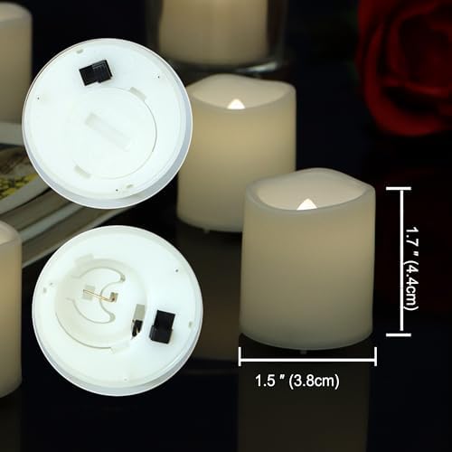 CANDLE CHOICE Battery Operated Flameless Votive Candles Small Bright Flickering LED Lights for Wedding Party Table Centerpieces Halloween Christmas Home Decoration Batteries Incl. 24 Pack White Light - Image 2