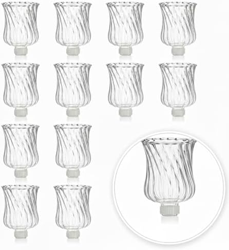 AceOrbit 12 Pack Candle Holder Glass Votive Holders with Peg Silicone Bases Glass Candle Cups for Tealights, LED Candles Religious Ceremonies for Weddings Home Church Holiday Decorations (Clear) by Unknown