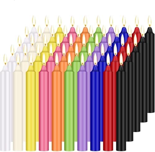 Howemon 100 Pack Assorted Color Spell Chime Candles, 4 Inch Mini Taper Candles for for Home Decor Kitchen Decor Wedding Decoration-10 Colours by Howemon
