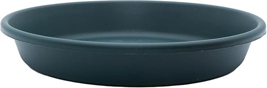 The HC Companies Flower Pot Saucers - Plastic Plant Saucer for Outdoors & Indoors - Traditional Design Plant Pot Trays for Water Drainage - Durable & Stylish Round Plant Tray (6-inch Evergreen)