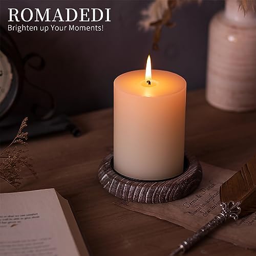 Romadedi Whitewashed Wood Candle Holder Tray, Pack of 4 - Image 2
