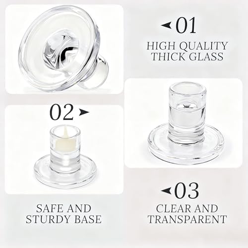 24 Pack Clear Glass Taper Candle Holders, 2.5 Inch Small Candlestick Stands for for Candle Sticks Christmas Party Living Room Dinner Advent Decoration (24) - Image 3