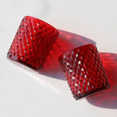 Woho 12pcs Red Votive Candle Holders, Tealight Candle Holder for Christmas - Image 3