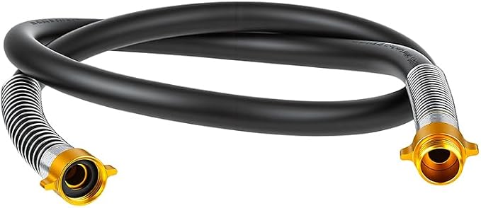 Garden Hose 5/8" x 5ft 4-Layer Heavy Duty Hose with 800 PSI Burst Pressure – Kink Resistant Flexible All-Weather Outdoor Hose for Yard Car Wash Pets Black