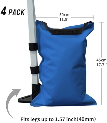 CROWN SHADES Sand Bags for Canopy Legs, 120 LBS, Blue (Unfilled) - Image 4