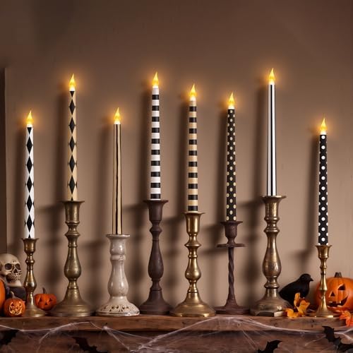 Lounsweer 8 Pcs Halloween Flameless Taper Candles, 10.91 in LED Home Decor - Image 6