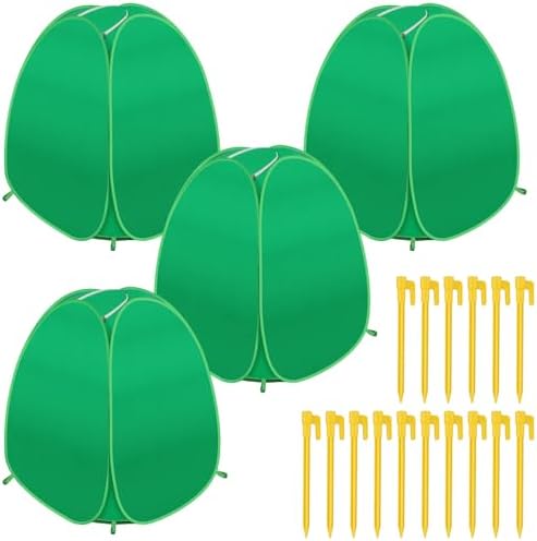 4 Pack Pop Up Winter Plant Covers, 22x22x23" Freeze Protection Shrub Covers by Phoncoo