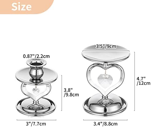 NUPTIO Unity Candle Holder for Wedding: Silver, Set of 3 - Image 6