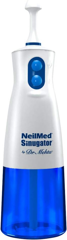 NeilMed Sinugator Cordless Pulsating Nasal Wash Kit with One Irrigator, 30 Premixed Packets and 3 AA Batteries(Pack of 1)