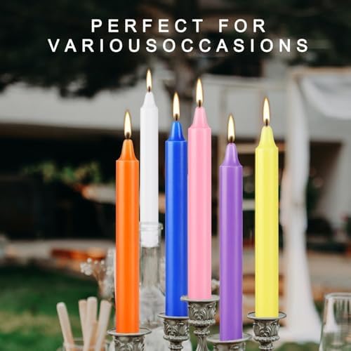 Howemon 100 Pack Assorted Color Spell Chime Candles, 4 Inch Mini Taper Candles for for Home Decor Kitchen Decor Wedding Decoration-10 Colours - Image 4