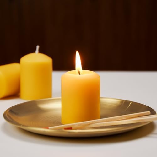 DEYBBY Natural Beeswax Votive Candles 8 Hours Burn Unscented Candles 20 Pcs - Image 6