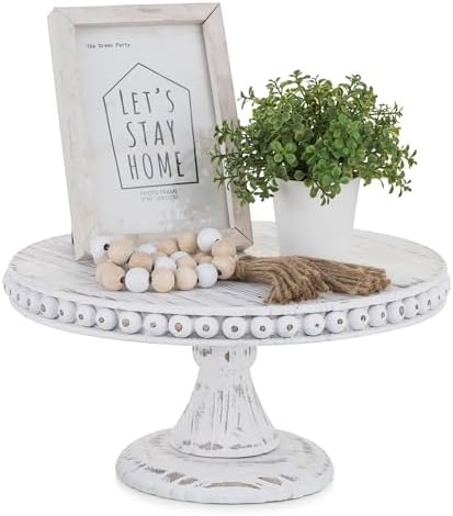 Hanobe White Cake Pedestal Stand 12 Inch Display Riser Plate Home Decor by Hanobe