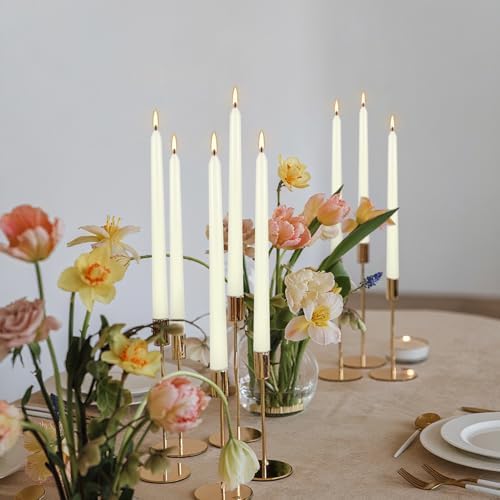 YOROXRG 100Pack Ivory Taper Candles, 7-8 Hours Burn Time, Unscented, Smokeless and Dripless, 0.75 x 10 Inch Dinner Candle Set for Household, Wedding, Party and Home Décor Candlesticks - Image 3