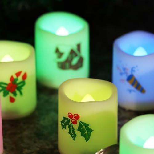 Christmas Battery Operated Flameless Color Changing Votive Candles 12 PCS - Image 6