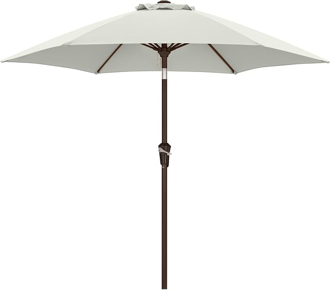 ABCCANOPY 7.5FT Outdoor Patio Umbrella, UV Protection Table Umbrella w/Crank for Easy Set Up, Suitable for Garden, Lawn, Deck & Backyard (Light Beige)
