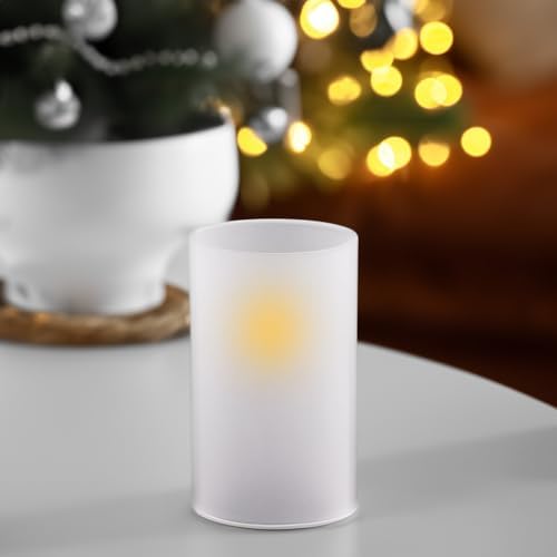 WGVI Hurricane Candle Holder Sleeve, W: 4", Ht: 8", Frosted Glass Cylinder Open Both Ends, Chimney Tube Shade, 6 Pieces - Image 4