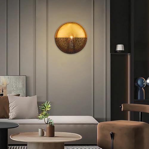 Luxury Metal Wall Candle Sconces – Large Handcrafted Wall-Mounted Tealight Candle Holders with Gold Leaf Interior – Modern & Rustic Home Décor for Living Room, Hallway – 11.8" Black Single Piece - Image 3