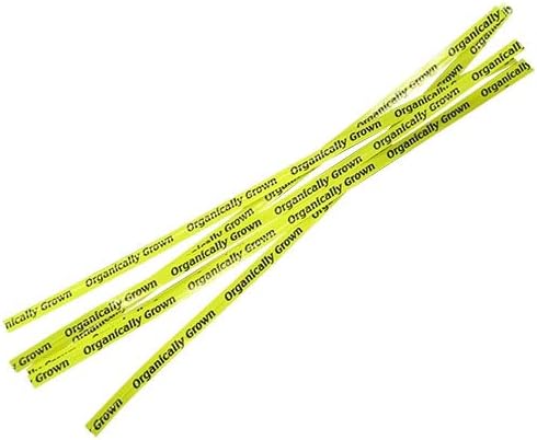 18 inch "Organically Grown" Yellow Twist Tie, Ideal for Produce, 1,000/Box | Made by T&T Industries, Made in the USA, Flexible Wire