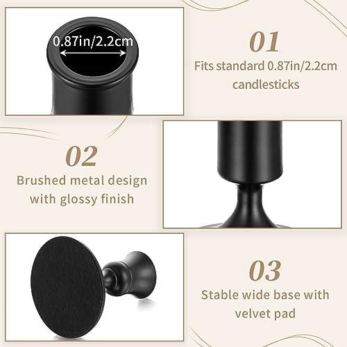 Sziqiqi Black Candlestick Candle Holders Set of 6 for Halloween Table Decor - Image 5