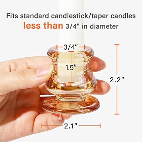 NITIME 12pcs Gold Candlestick Holders- Taper Candle Holders for Table Centerpiece- Glass Candle Holder for Wedding, Dinner Table, Party and Festival Decoration - Image 2