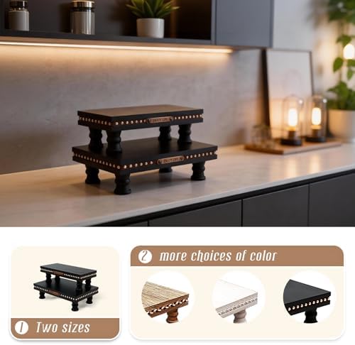 Bathroom Tray Pedestal Stand, Waterproof Wood Riser for Bathroom Counter - Image 4