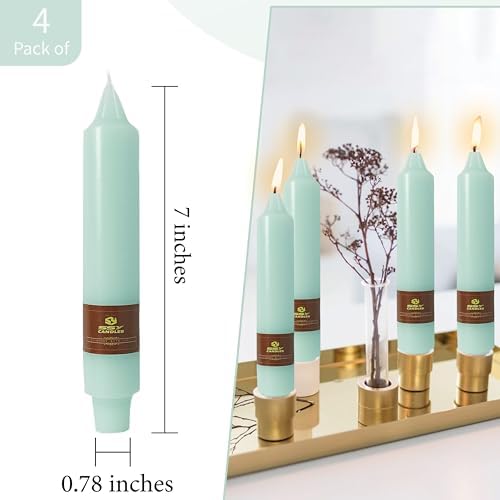 Mint Green Short Taper Candle 7 Inch Candlesticks Unscented Dripless Tapered Candle Set for Home Decor Wedding Party Dinner Candles - Image 4
