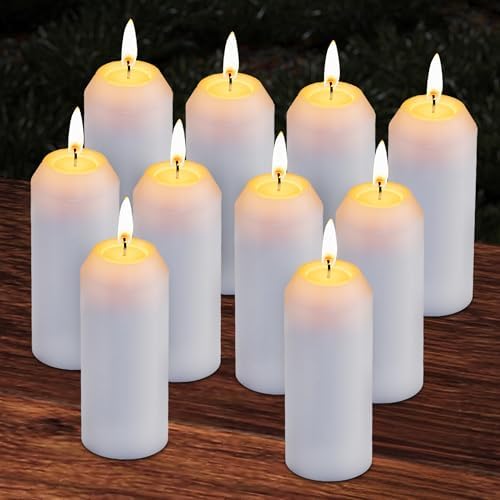 10Pack Emergency Candles for Power Outages, 15H White Candle, 3" Unscented by NOMFIX