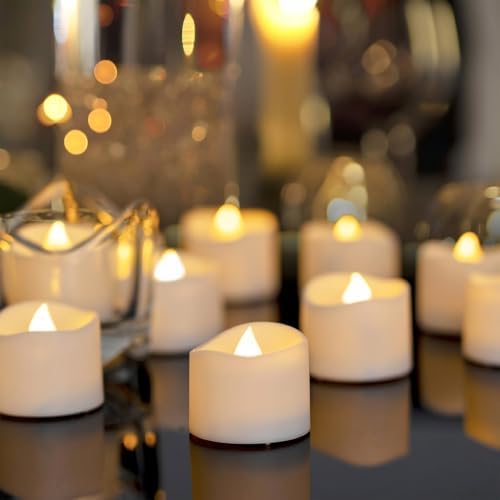 Homemory 48-Pack Novelty Flickering Flameless Tea Light Candles, 200+ Hours by Homemory