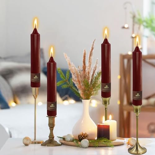 Red Taper Candles Sticks Unscented 9 inch Tapered Candle Ideal as Dinner Smokeless Long Burning Candlesticks for Weddings Dinner Party Home Decor - Image 2