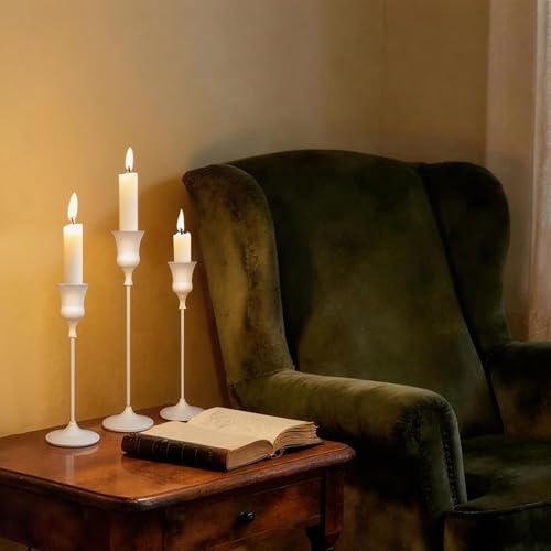 Showin Candlestick Holders White, 6 Packs Taper Candle Holder for Candlesticks, Candle Sticks Holder Decor for Home Decor - Image 2
