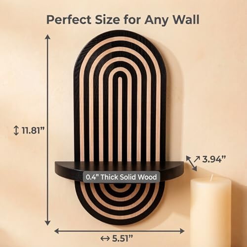 Black Arch Candle Sconces Set of 2, Wooden Wall Mounted Candle Holders for Pillar Candles & Tealight Candles, Boho Farmhouse Wall Decor for Hallway Fireplace Bedroom Living Room - Image 5