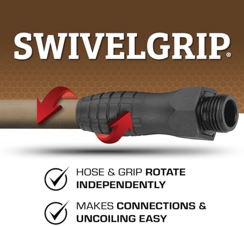 Flexzilla Colors SwivelGrip Garden Hose 5/8 in. x 75 ft., Lightweight All-Weather Water Hose, Durable and Flexible, Leak-Free Connections, Brown Mulch - Image 3