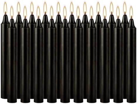 Unscented Black Spell Chime Candle-4 Inch Tall Taper Candles-20 Pcs Chime Candles, Mini Smokeless Candles for Rituals, Prayer,Dinners, Parties, Ceremonies, Shabbat by HELLY