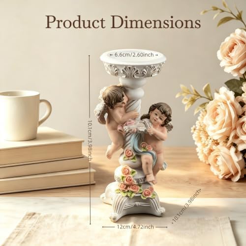 Angel Candle Holder Resin Figurine Colorful Elegant Table Decor Home Gifts - Image 2