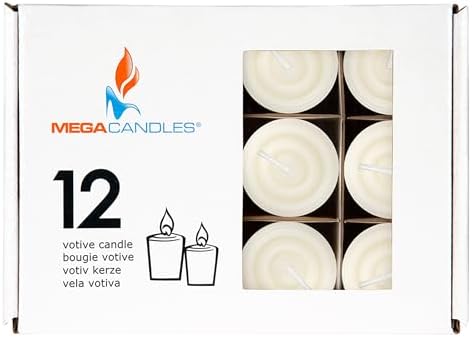 Mega Candles 12 pcs Unscented Off White Votive Candles, Hand Poured Wax Candle 15 Hour 1.5 Inch x 2.25 Inch, Home Décor, Wedding Receptions, Centerpieces, Occasions, Events, Festivities, Meditations - Image 3