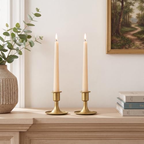 Candlestick Holders Taper Candle Holders, Romadedi Gold Candle Stick Candle Holder for Table Centerpiece, Wedding Reception, Festive Christmas Mantel Decoration or Home Decor, Set of 6 - Image 4