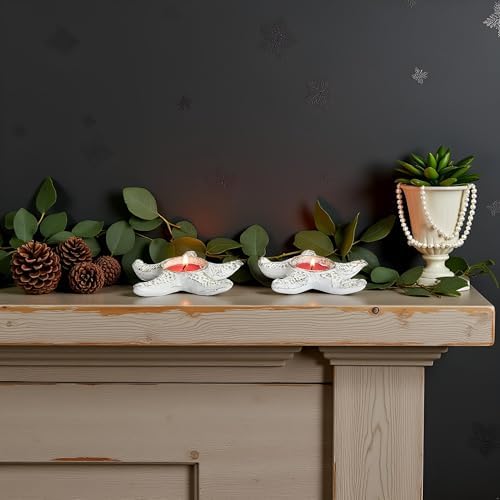 Small Cast Iron Candle Holder, Handmade Vintage Candlestick Holders, Tea Light Candle Holder, Rustic Candle Stand for Romantic Dinner, Yoga Meditation, Home Decor (White Starfish Pattern) - Image 5