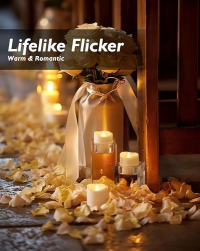 Homemory 50Pack Flameless LED Votive Candles, 200+Hour Lasting Electric Fake Candles, Battery Operated Tealights in Warm White for Wedding, Proposal Anniversary, Romantic Decor(Batteries Included) - Image 4