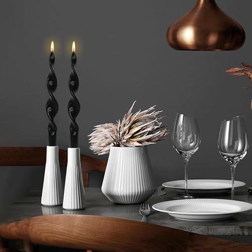 Black Spiral Taper Candles 10 Inch Long Candlesticks Unscented Twisted Candles Smokeless Swirl Candles for Home Holiday Decor - Image 4