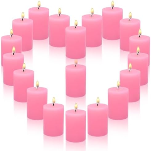 12 Hours Pink Votive Candles, 2.0 Inch Unscented Wax Candles for Wedding, Party, Holiday & Home, 24 Packs, VOTIVE-24X2.0FLAT-PINK - Image 5