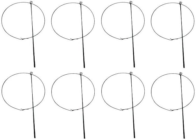 14" Wide x 24" Tall Single Ring Green Peony Hoop Plant Supports (8)
