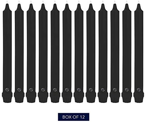 Colonial Candle Unscented Taper Candle, Classic Collection, Black, 10 in, Pack of 12 - Up to 8 Hours Burn - Image 2