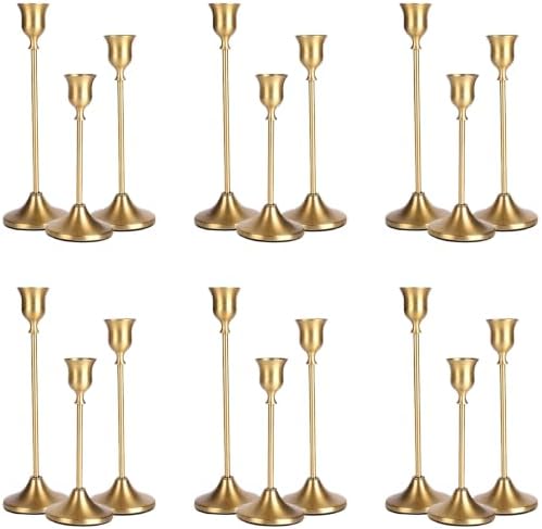 18 Pcs Vintage Gold Candle Holders,Taper Candle Holders for Candlesticks by Unknown
