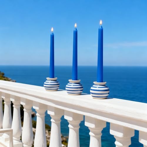 12-Pack Royal-Blue Taper Candles, 10 Inch Unscented Dripless Candlesticks, Long-Lasting Burn Time of 7-8 Hours, Perfect for Home Décor Dinner Party Meditation - Image 2
