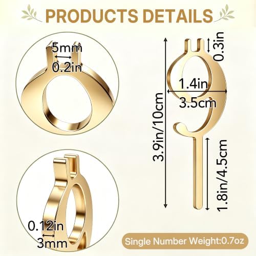 20PCS Reusable Number Candle Holder Set, Upgraded Thicker Metal Candle Stands for Birthday Cake, Cake Topper Decorations for Anniversary Date Displays, Gold - Image 4