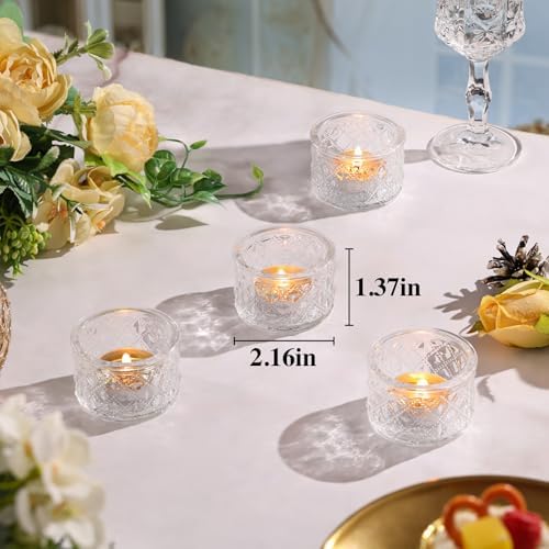 24 Pack Clear Tealight Candle Holders, Glass Votive Candle Holders Bulk - Image 2