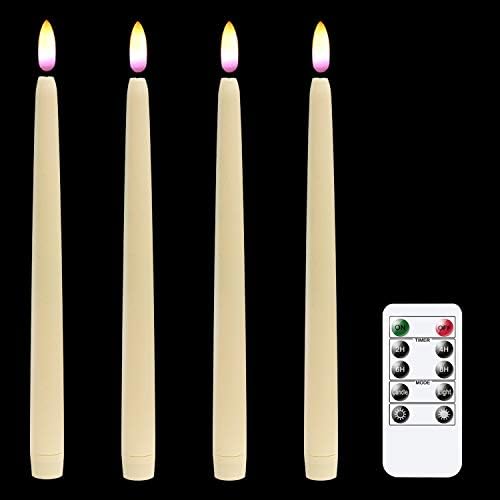 Wondise 11 Inch Flameless Flickering Taper Candles with Remote and Timer by Wondise