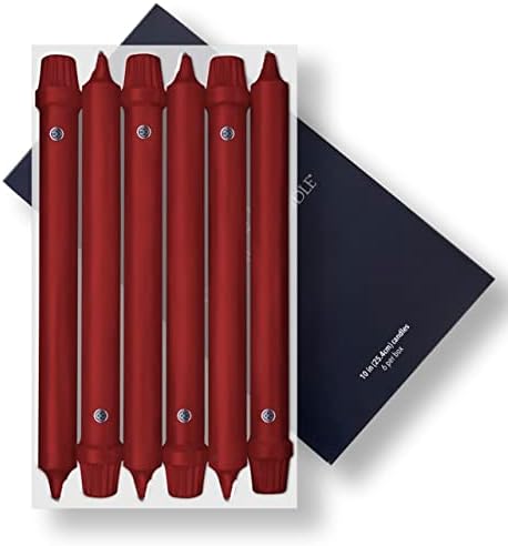 Colonial Candle Unscented Taper Candle, Classic Collection, Red, 10 in, Pack of 6 Candlesticks - Up to 8 Hours Burn by ColonialCandle