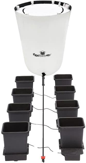 AutoPot 8 Pot System (3.9 Gallon Plastic Pots) (*Includes AIRBASES & AIRDOMES) Self-Watering, Gravity-Fed Hydroponic System (8Pot - 3.9 Gallon - 25 Gallon PRO FlexiTank)